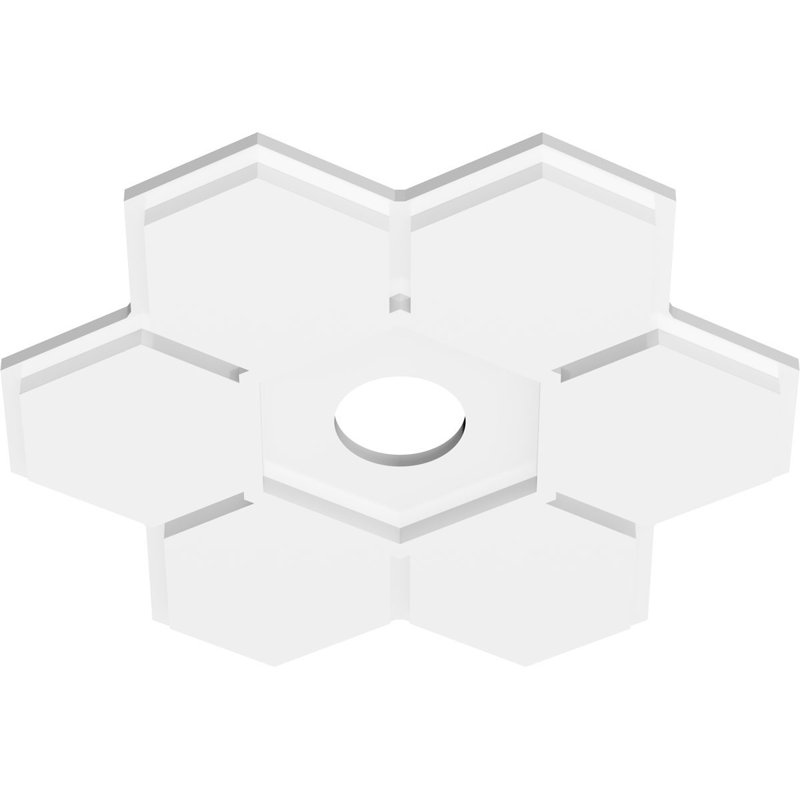 Daisy Architectural Grade PVC Contemporary Ceiling Medallion 3" Inside Diameter, 18" H x 18" W x 1" D