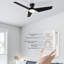 Ventilateur de plafond intelligent 52 pouces à 3 pales avec moteur et télécommande.
