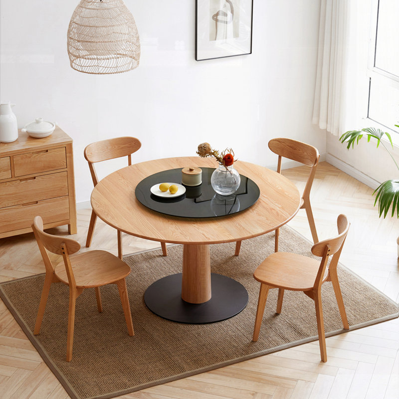 Ensemble de 2 chaises de table en bois, Chêne