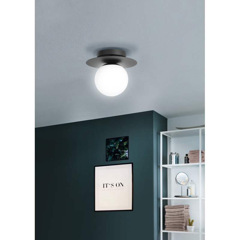 Luminaire suspendu sphérique 1 lumière Nasim, Noir