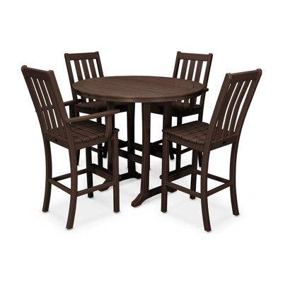 POLYWOOD Vineyard 5-Piece Nautical Trestle Bar Set