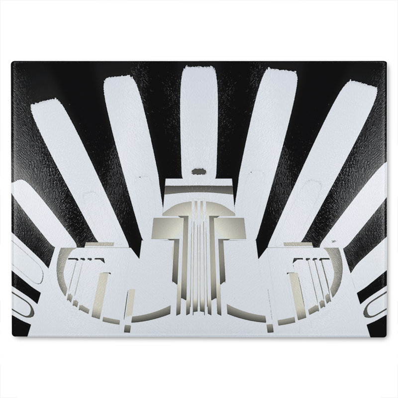 Art Deco Skyscraper Glass Chopping Board, 40cm L x 28cm W