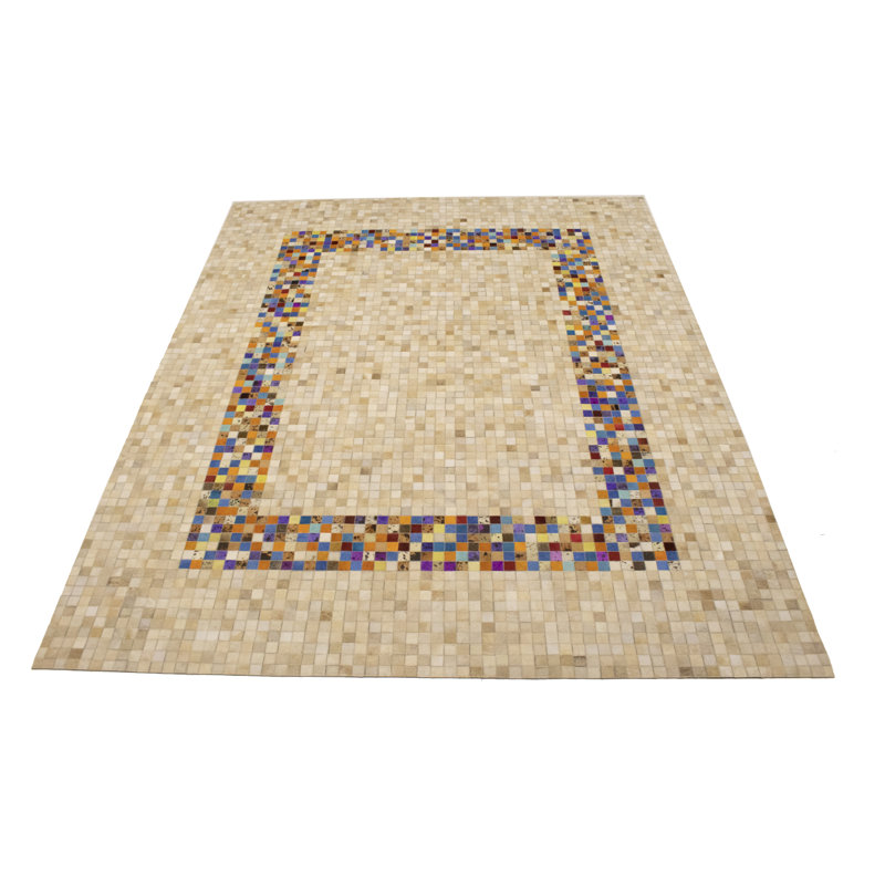 Tapis multicolore moderne en similicuir 8X10