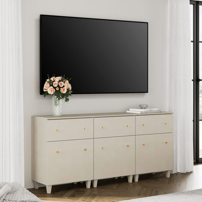 Meuble télé pour téléviseur de 75 po ou moins Byrl, Beige