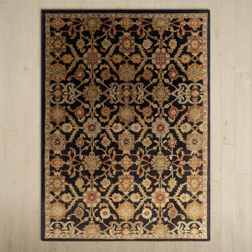 Redwood Handmade Wool Black/Rust Red/Beige Rug & Reviews | Birch Lane