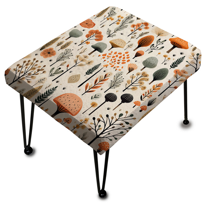 Charme de forêt orange et gris serein - repose-pieds rectangulaire botanique