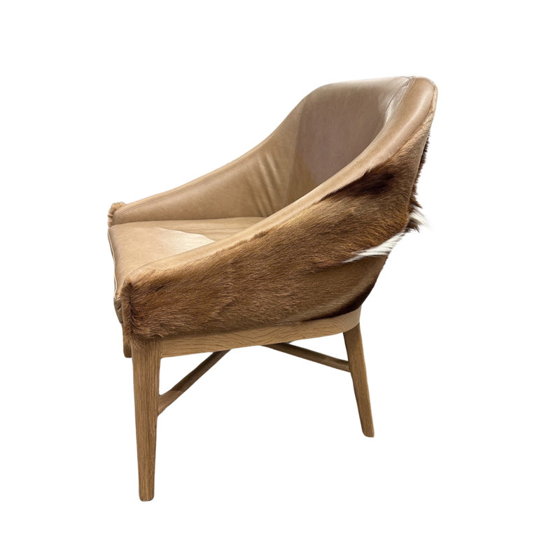 Natural Springbok Hide And Leather Chair