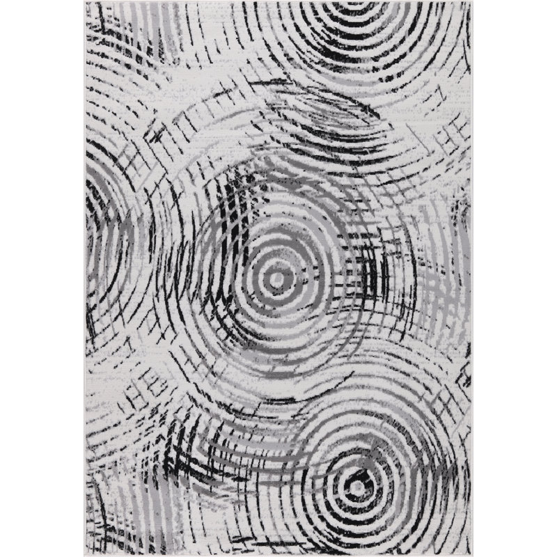Tapis noir et gris Dream Collection, Rectangle 5 pi 3 po x 7 pi 3 po