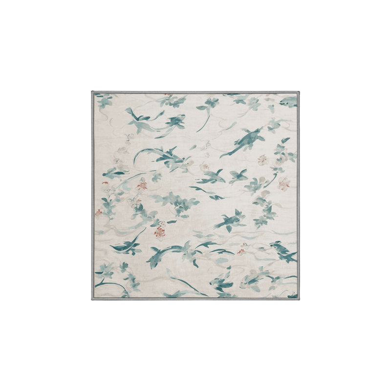 Tapis gris soyeux et moelleux, Rectangulaire 3 pi x 5 pi