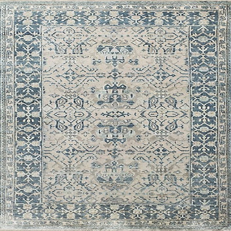 Tapis oriental bleu / beige Flatley, Carré 4 pi