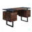Solid Wood Top Metal Base Computer Desk
