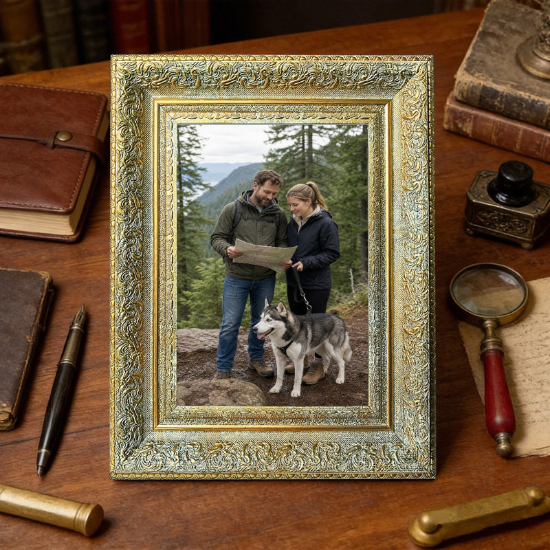 Cadre photo antique doré 1PC poli pour photos 8 "x 10" et cadeaux pour la maison neuve, Antique Gold, 1, 8" W x 10" H