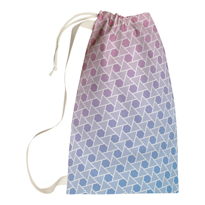 Sac à linge Mcguigan Hexagons and Triangles, Petit (H 29 po x l 18 po x P 1,5 po), Rose / Bleu
