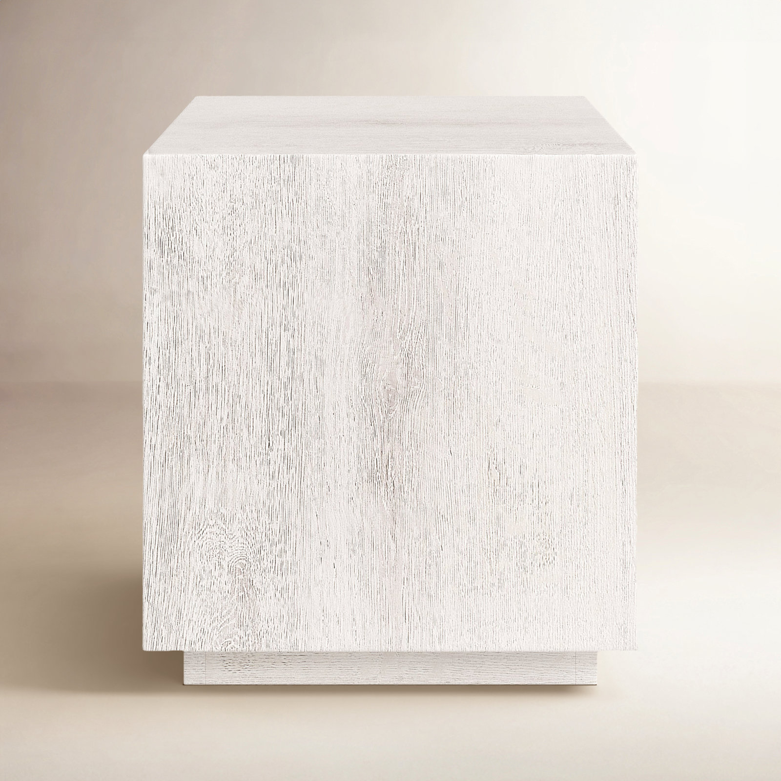 Taryn 20" Block End Table, White Wash