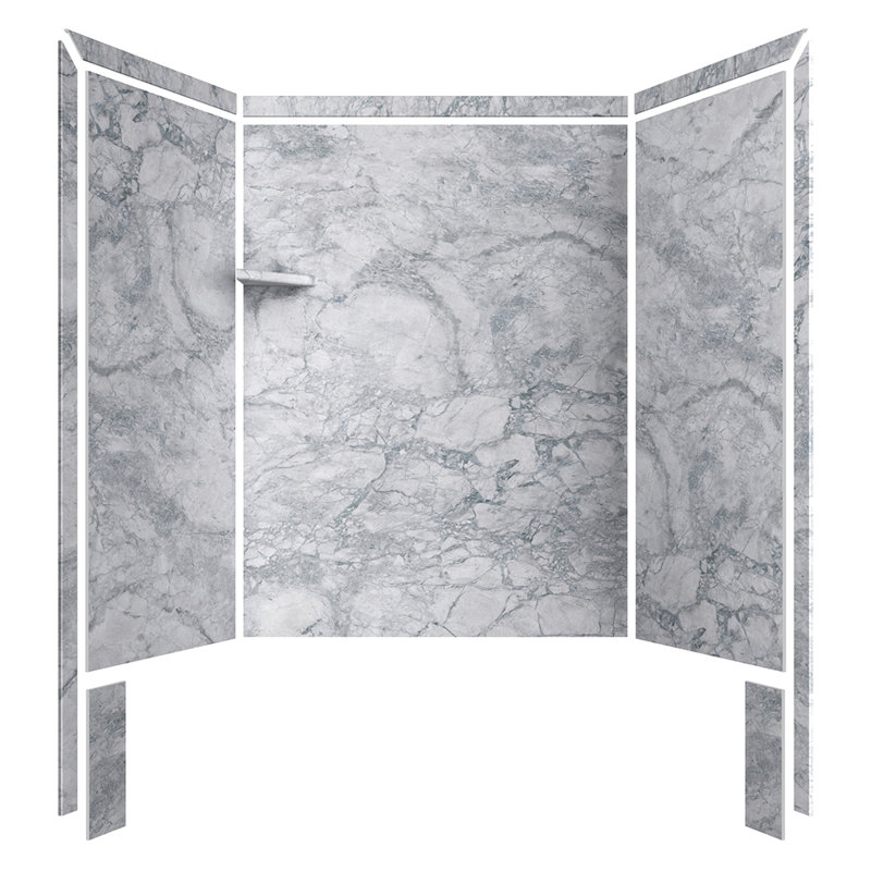 FlexStone Royale 60"W x 36"D x 80"H Alcove Bathtub/Shower Surround in Everest, Everest