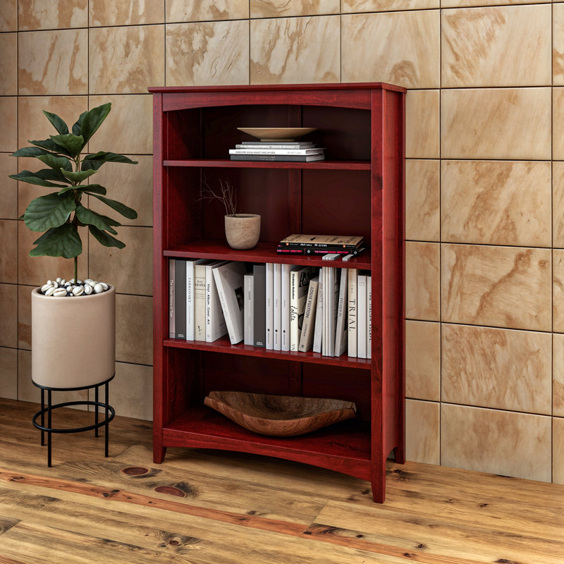 Colton Bookcase, (4 Shelves) 48" H x 30" W x 13"D, Red Garnet Stain