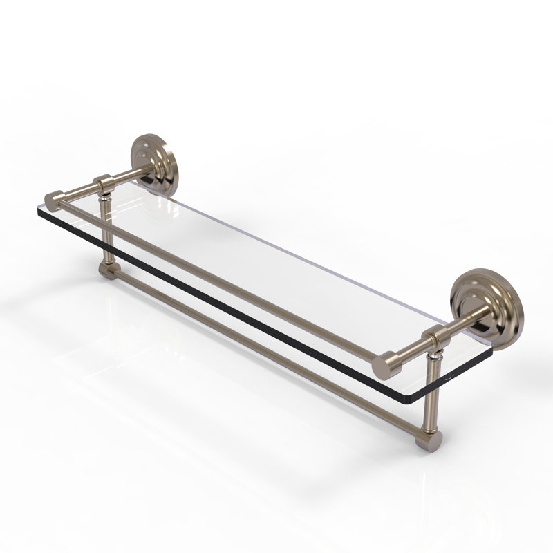 Leamore Bracket Shelf with Towel Bar, Antique Pewter