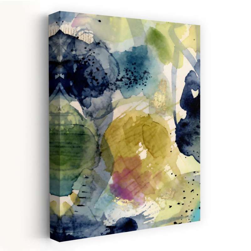 Aquarelle abstraite V, art mural contemporain abstrait élégant, 60" H x 40" W