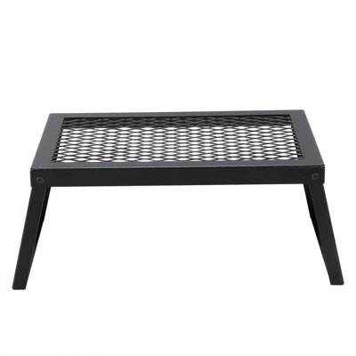 Gril de feu de camp pliant, grille en acier robuste, camping portable 18 po