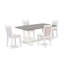 Cet ensemble de salle à manger 5 pièces comprend une table de salle à manger rectangulaire avec pieds en V et 4 chaises Parson revêtues de lin Shitake-1079895742-1079895733