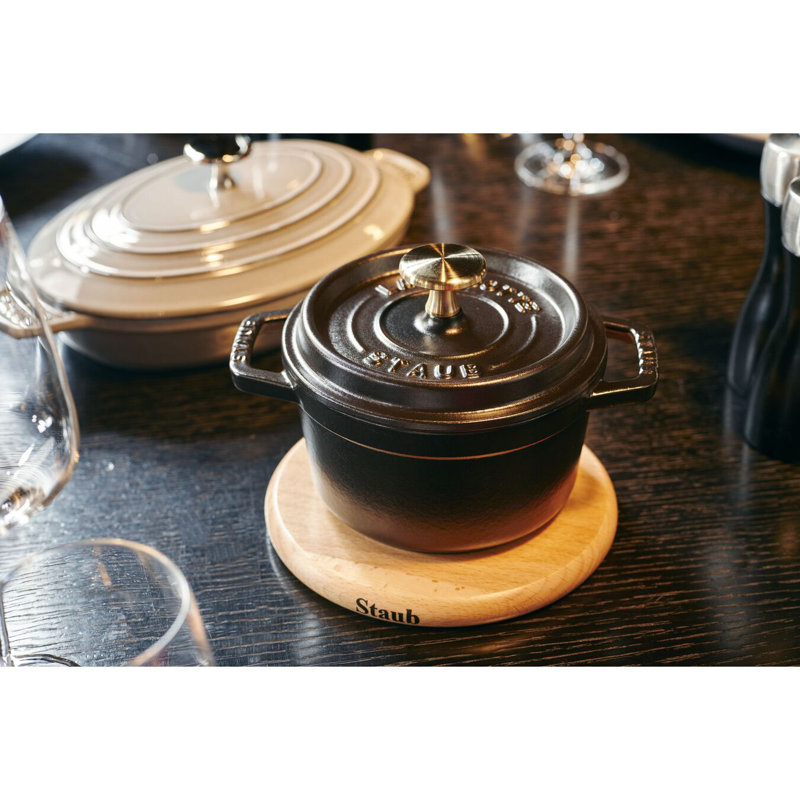 Staub Round Magnetic Wood Trivet, Large