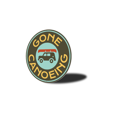 Enseigne en aluminium «Gone Canoeing»