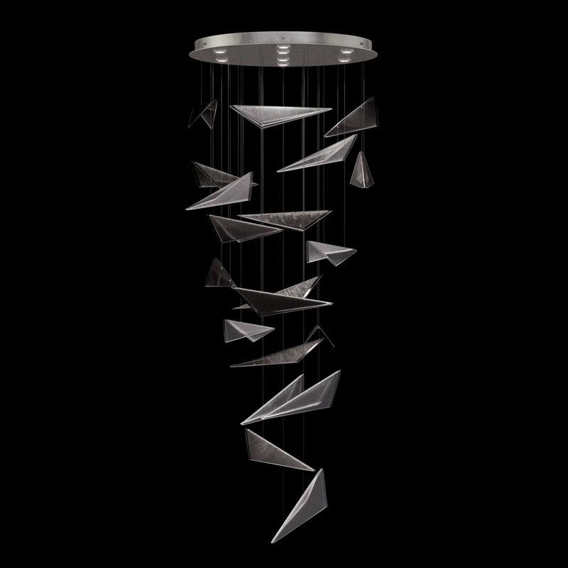 Volo 8 - Light Pendant, Smoke Linear, 52", Silver