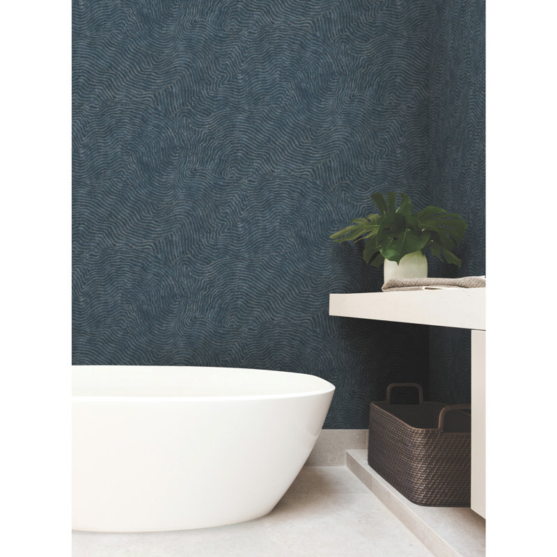 27' L x 27" W Wallpaper Roll, Indigo