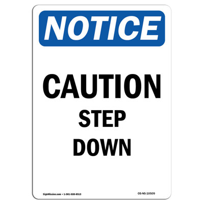 Caution Step Down Sign