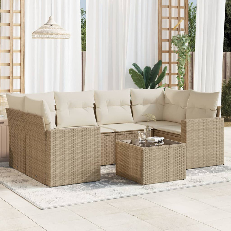 Ensemble de canapé de jardin modulaire en rotin PE 7 pièces Vidaxl