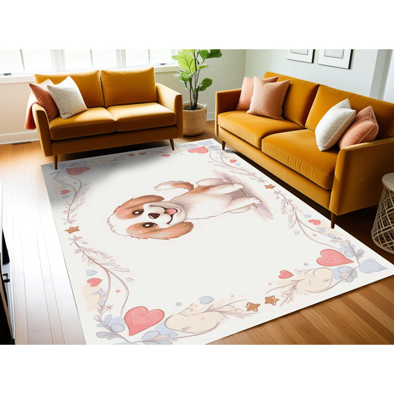 Tapis pour enfants mignons lavables Dakota Fields, Rectangulaire 2 pi x 3 pi