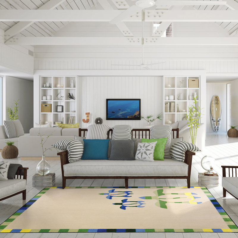 Tapis Summer Solstice Sea Turtle Cove, Rectangle 7 pi 8 po x 10 pi 9 po