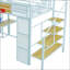 Lit mezzanine double en métal avec bureau intégré