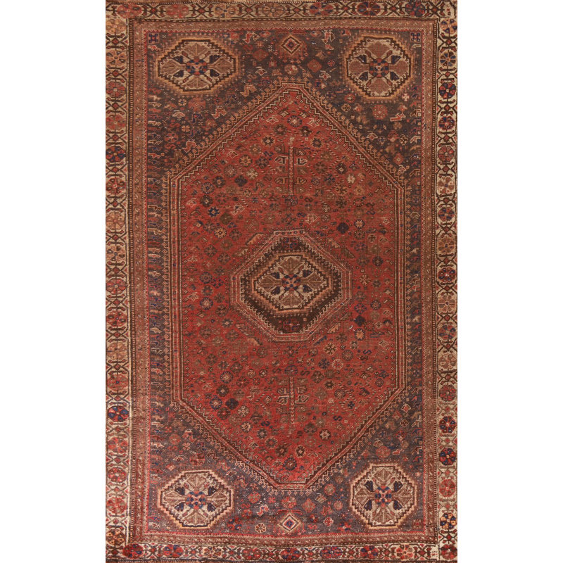 Tapis traditionnel à teinture végétale antique 5 x 8