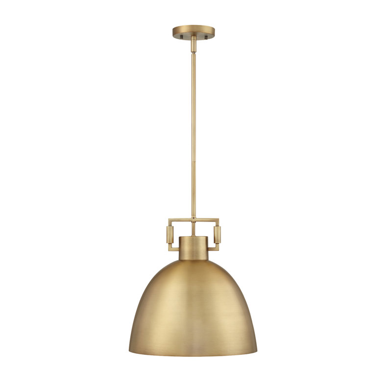 Luminaire suspendu géométrique simple à 1 lumière, Laiton / métal