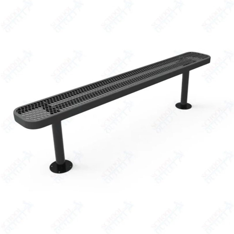 Banc de parc portatif robuste en métal enduit 4 pieds - jaune sans dossier, Black