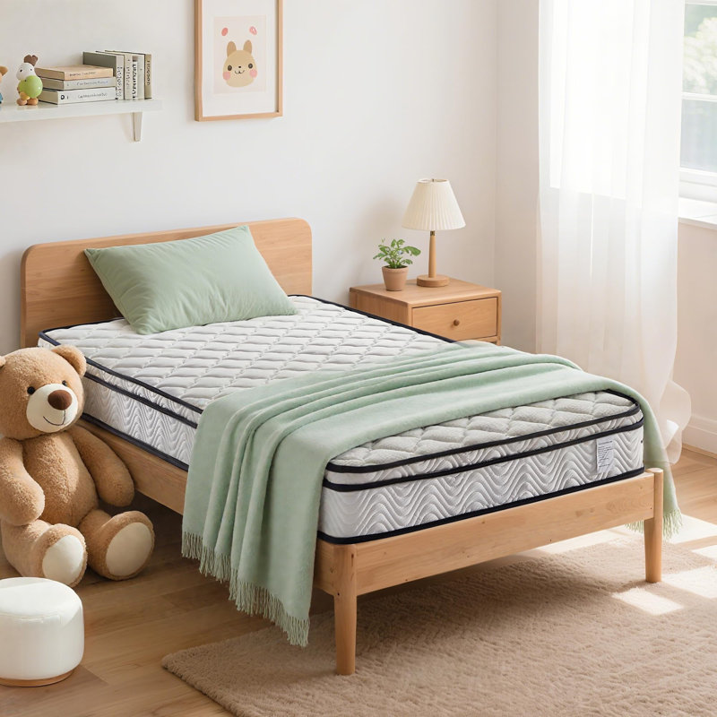10 Inch Twin Hybrid Mattress with Memory Foam & Pocket Springs, Medium Firm Twin Mattress for Kids Durable Support, Pressure Relief, Motion Isolating for Bedroom, RV, Dorm