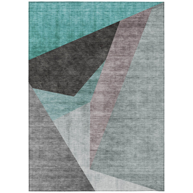Killingly Washable Abstract Indoor / Outdoor Rug, Rectangle 10' x 14'