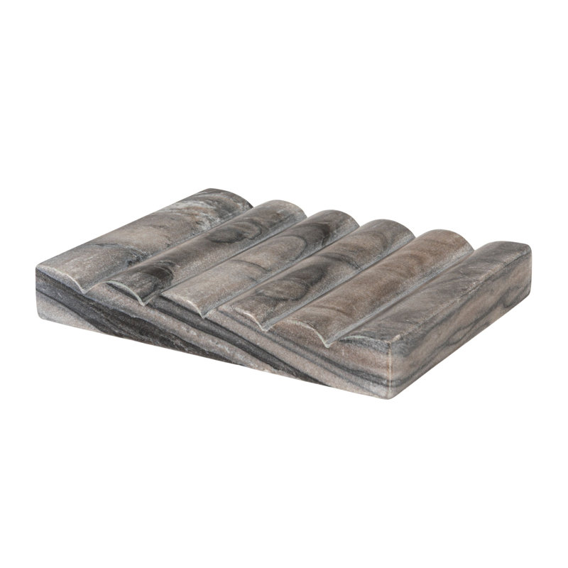 Porte-savon en marbre sculpté Aquera, Gris
