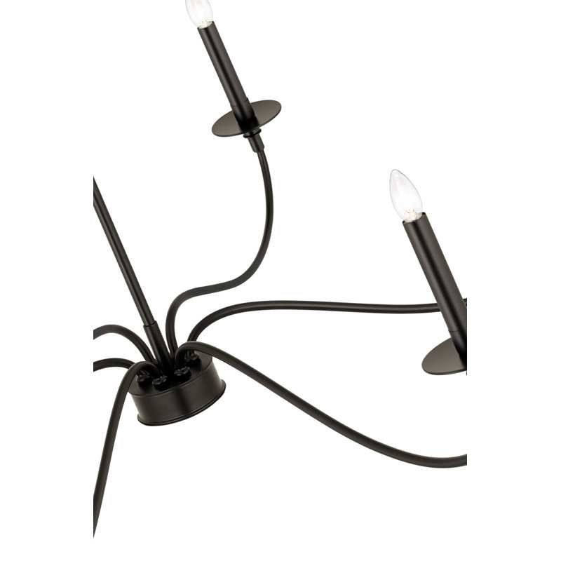 Ajmer 6 - Light Dimmable Classic / Traditional Chandelier, 29" H x 42" W x 42" D, Matte Black