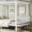 Lit superposé en métal Twin XL avec échelles, barrières de sécurité et structure tubulaire ronde, convertible en 2 lits, blanc-1446632231-1446632229