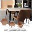Chaise rembourrée en similicuir Josman avec pieds en acier -52703546-23872856