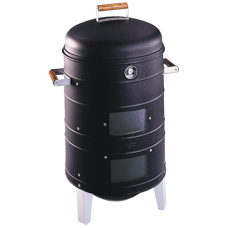 Charcoal Black Steel Water Smoker with Dual Cooking Levels