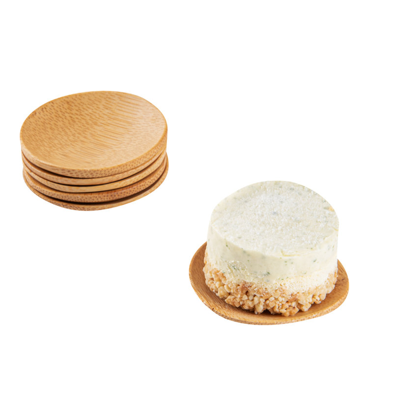 Restaurantware-2.5 Inch Disposable Bamboo Tableware, 100 Round Bamboo Plates - Premium Round, Natural Bamboo Premium Bamboo Plates, Mini, For Parties Or Catering