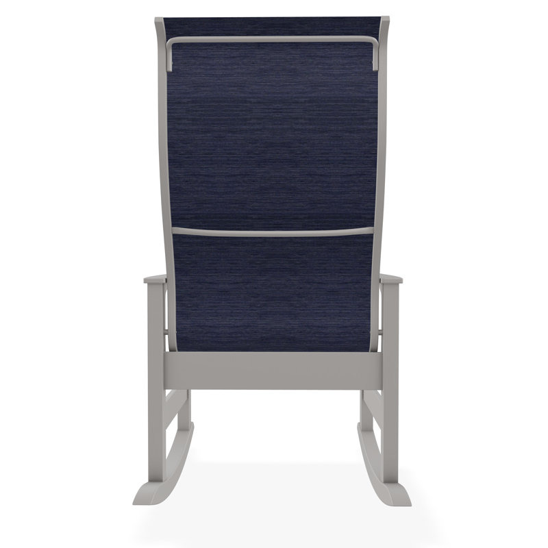 Leeward Polymer Outdoor Lounge Chair, Collect Indigo, Warm Gray