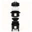 Barbecue fumoir vertical 3 en 1 au charbon de bois avec une surface de cuisson de 400 pouces carrés, barbecue portatif noir
