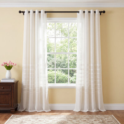 Westerman Striped Sheer Curtain Panel Set