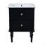 Ensemble de meuble-lavabo 24 po avec lavabo en céramique, armoire de rangement moderne avec 2 tiroirs et cadre en bois massif