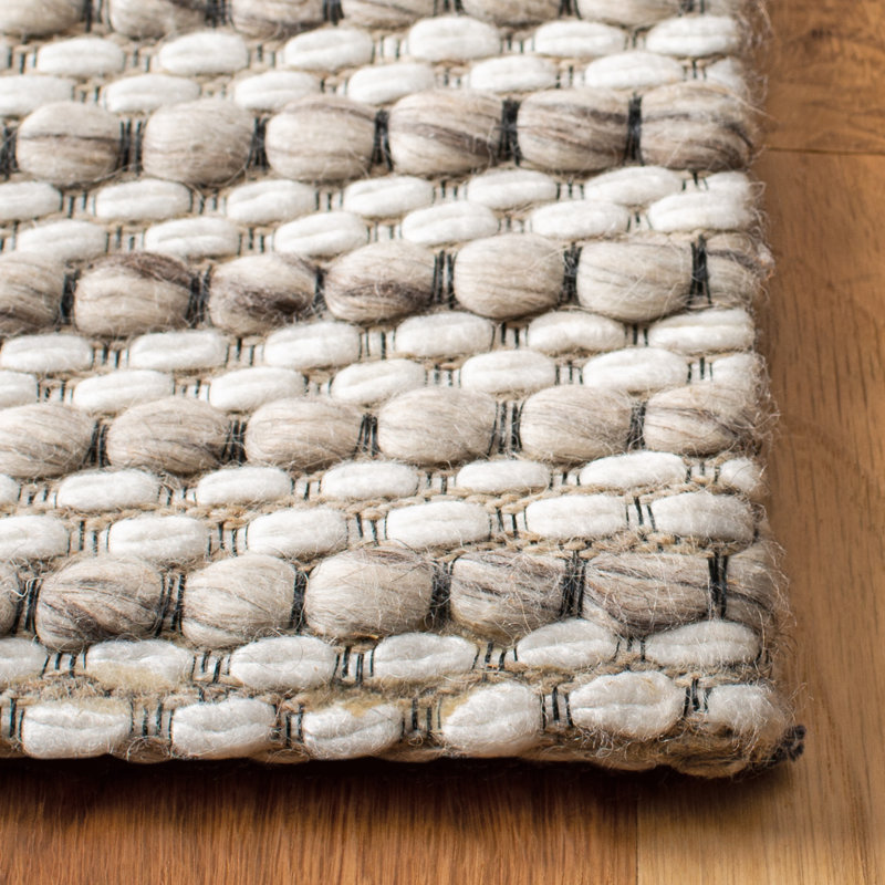 Marbella Contemporary Area Rug In Light Brown / Ivory, Square 122 cm