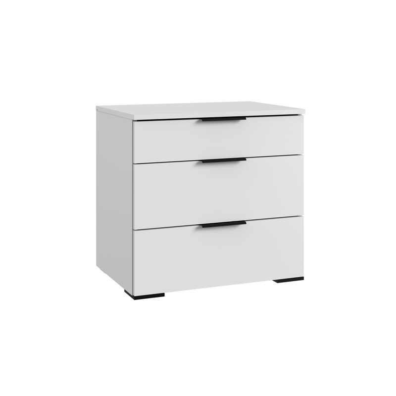 Geerda 58cm W Manufactured Wood Bedside Table, White